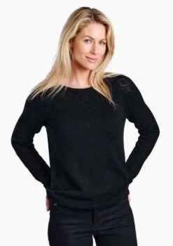 Kühl -Kühl 1035998774 Kuhl SonataPointelleSweater Black Wmns Front