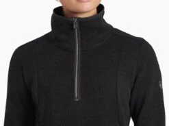 Ascendyr™ 1/4 Zip -Kühl 4420 ascendyr half zip black detail 1 pdp photo