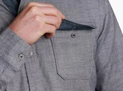 Descendr™ Flannel -Kühl 7244 descendr flannel ls stone detail 2 pdp photo